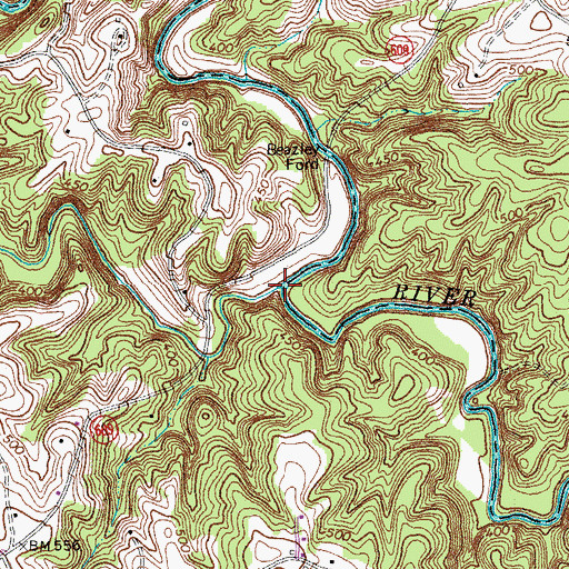 Topographic Map of Vaughans Creek, VA