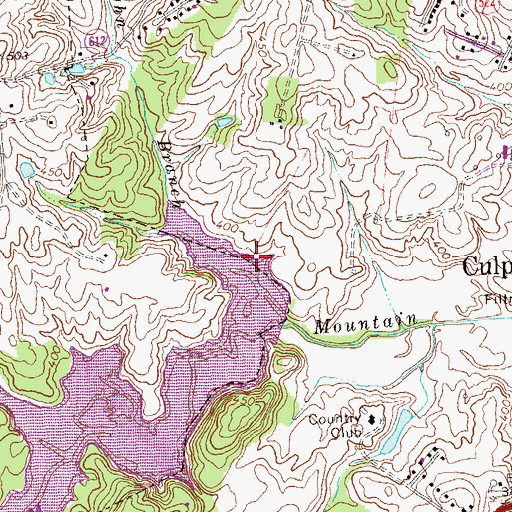 Topographic Map of Vaughn Branch, VA