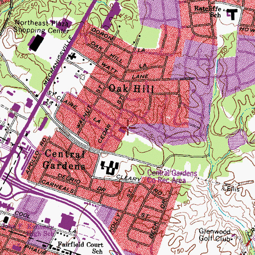 Topographic Map of Venable Street School, VA