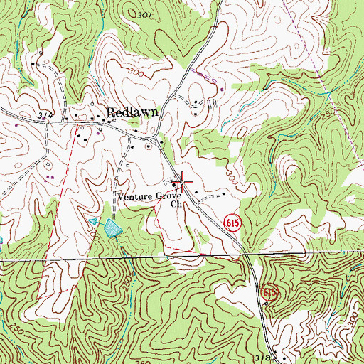 Topographic Map of Venture Grove Church, VA