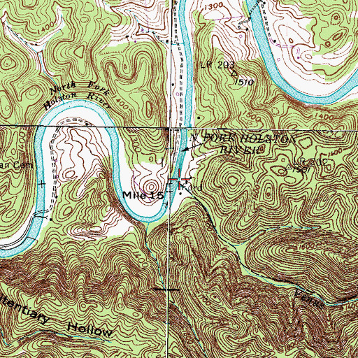 Topographic Map of Venus Branch, VA