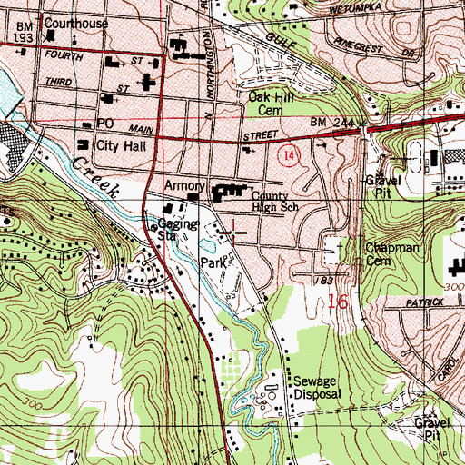 Topographic Map of Pratt Court Baptist Church, AL