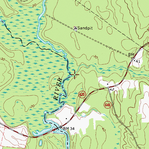 Topographic Map of Villines Swamp, VA