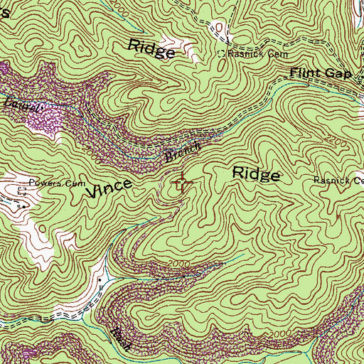 Topographic Map of Vince Ridge, VA