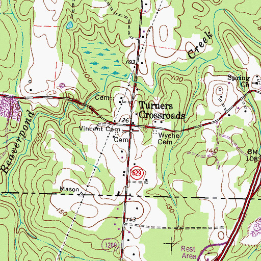 Topographic Map of Vincent Cemetery, VA