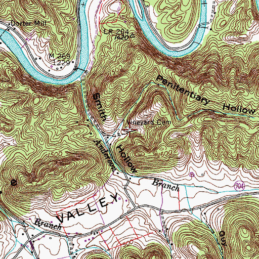 Topographic Map of Vineyard Cemetery, VA