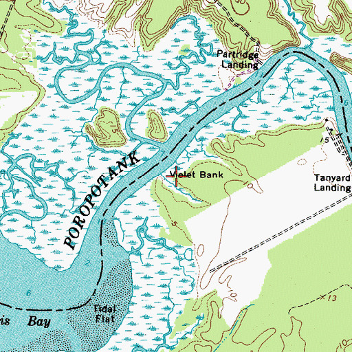 Topographic Map of Violet Bank, VA