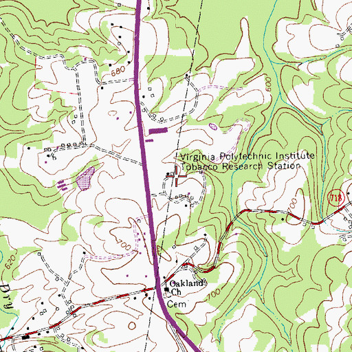 Topographic Map of Virginia Polytechnic Institute Tobacco Research CentER, VA