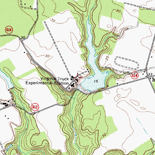 Topographic Map of Virginia Truck Experimental Station, VA