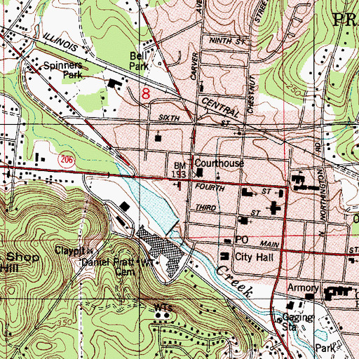 Topographic Map of Prattville Alliance Church, AL