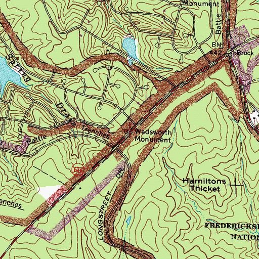 Topographic Map of Wadsworth Monument, VA
