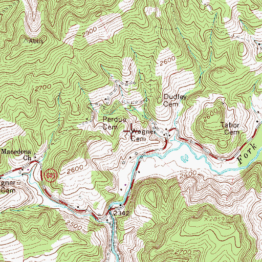 Topographic Map of Wagner Cemetery, VA
