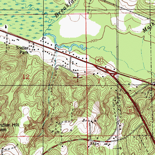 Topographic Map of Prattville Church, AL