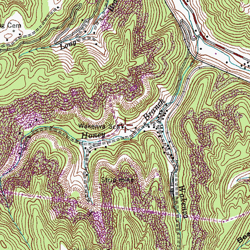 Topographic Map of Wakenva School, VA