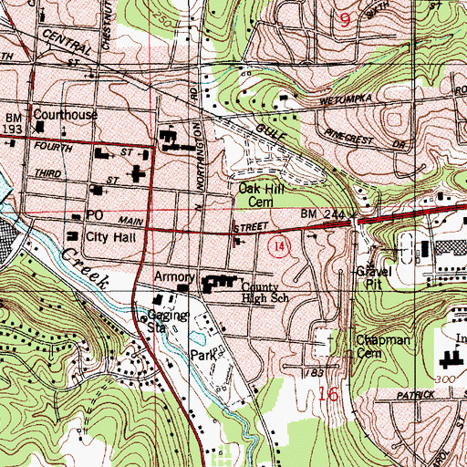 Topographic Map of Prattville Church of Christ, AL