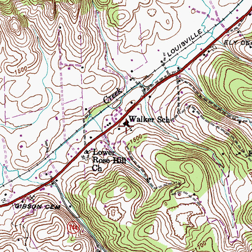 Topographic Map of Thomas Walker High School, VA
