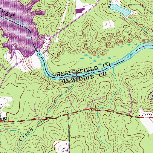 Topographic Map of Wallace Creek, VA