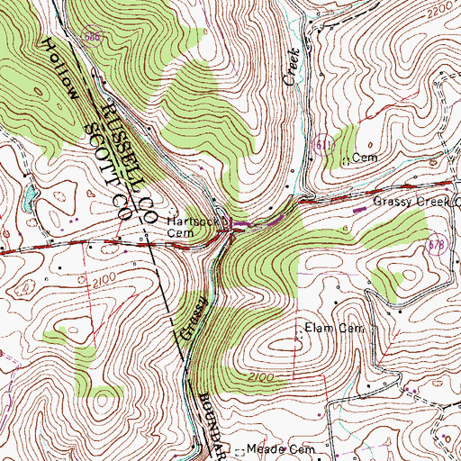 Topographic Map of Wallow Hollow, VA