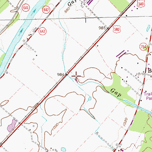 Topographic Map of Walls Run, VA