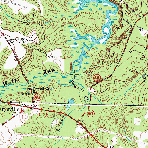 Topographic Map of Walls Run, VA