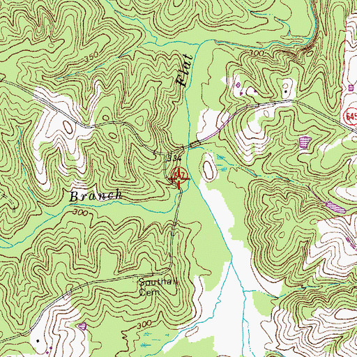 Topographic Map of Walnut Branch, VA