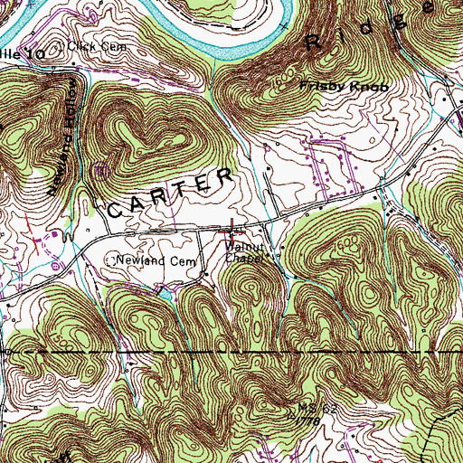Topographic Map of Walnut Chapel, VA