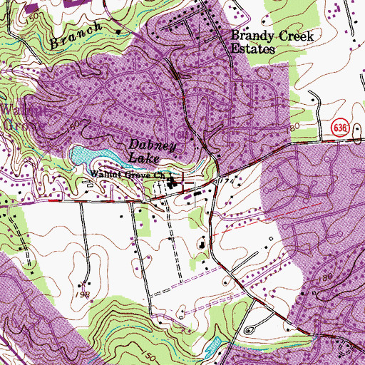 Topographic Map of Walnut Grove Church, VA