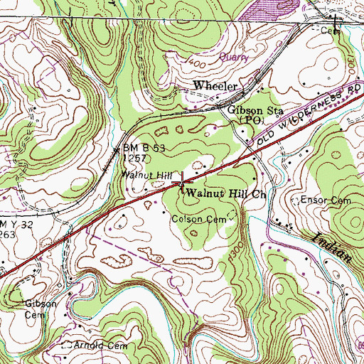 Topographic Map of Walnut Hill Church, VA
