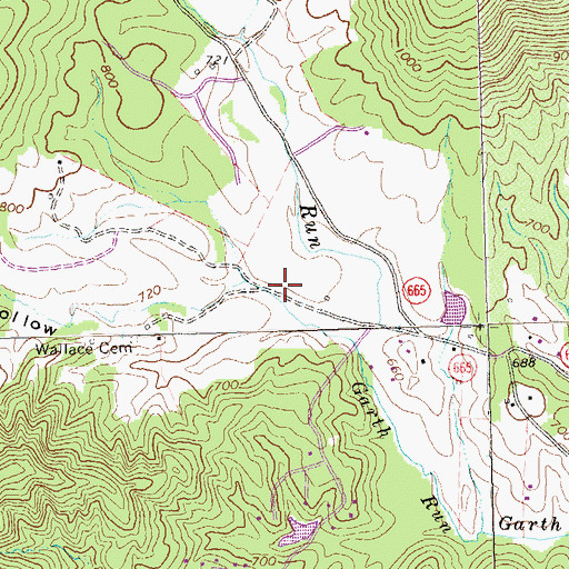 Topographic Map of Walnut Hollow, VA