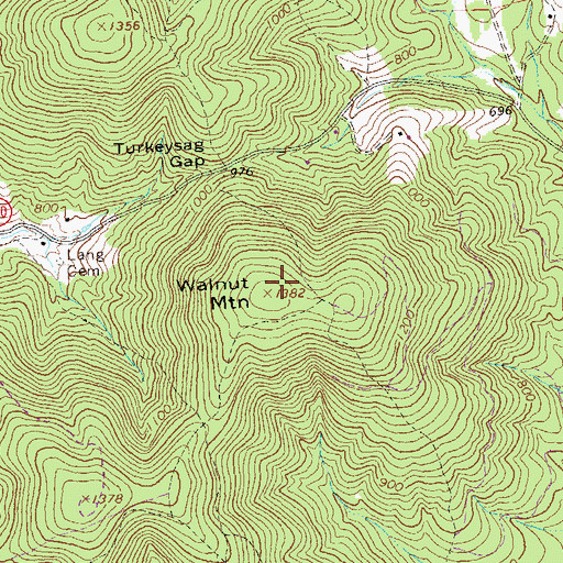 Topographic Map of Walnut Mountain, VA