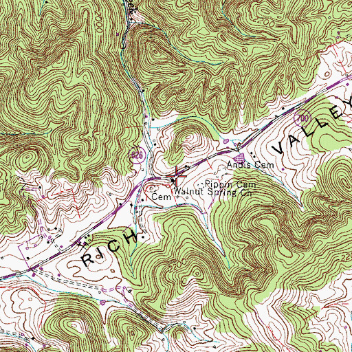 Topographic Map of Walnut Spring Church, VA