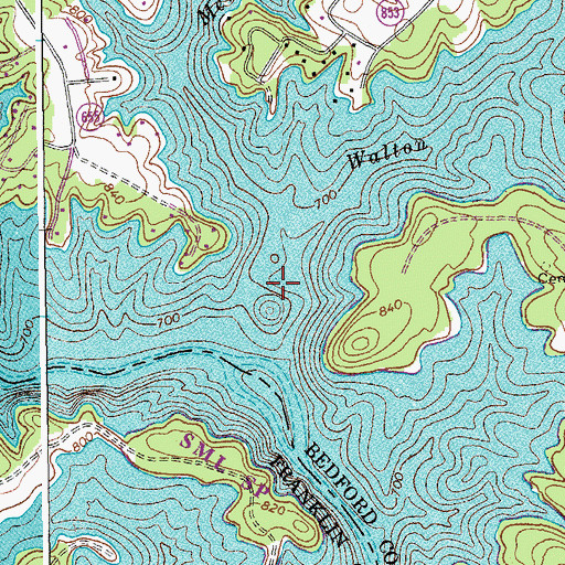 Topographic Map of Walton Creek, VA