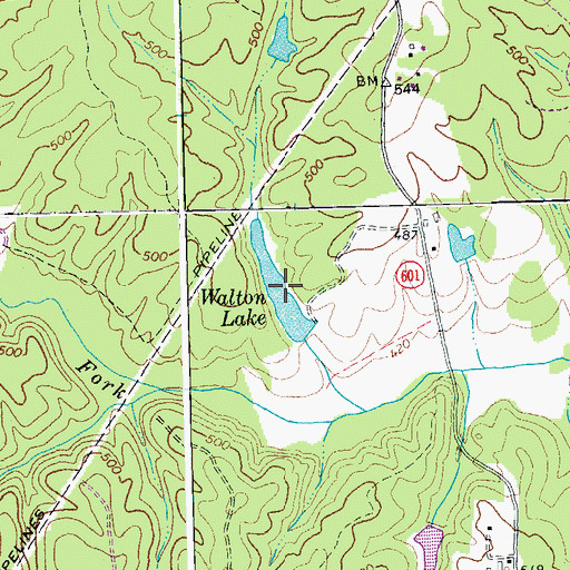 Topographic Map of Walton Lake, VA