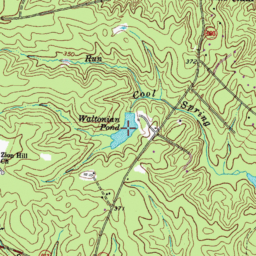 Topographic Map of Waltonian Pond, VA