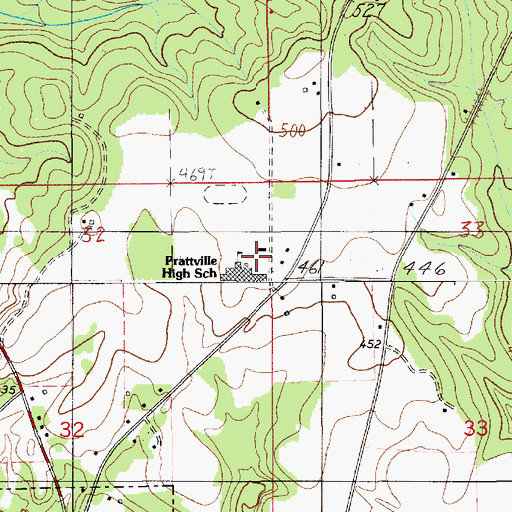 Topographic Map of Prattville High School, AL