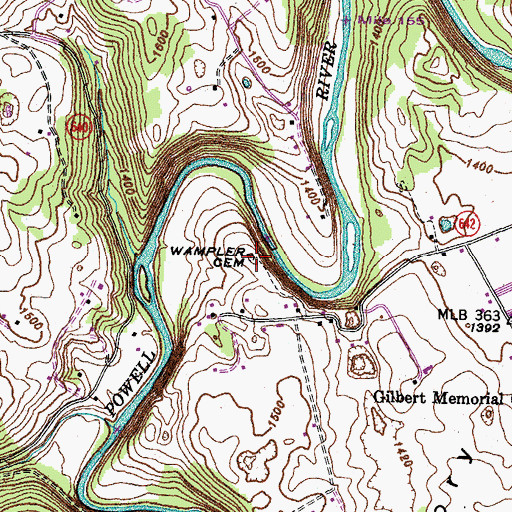 Topographic Map of Wampler Cemetery, VA