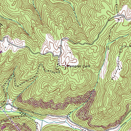 Topographic Map of Wampler Cemetery, VA
