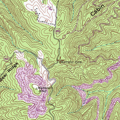 Topographic Map of Wampler Cemetery, VA