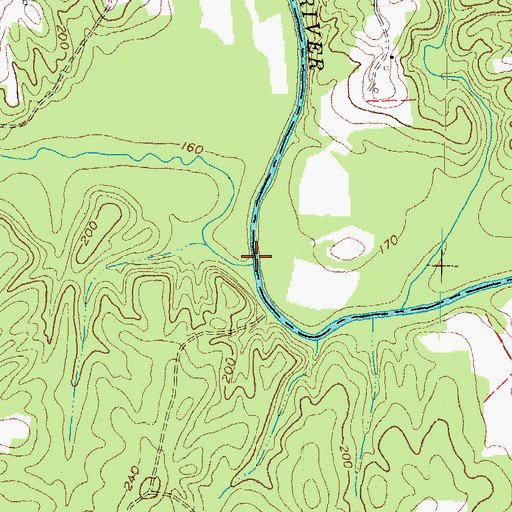Topographic Map of Waqua Creek, VA