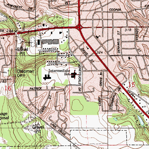 Topographic Map of Prattville Intermediate School, AL