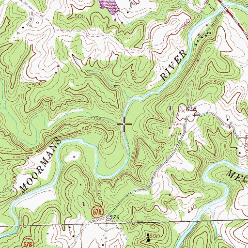 Topographic Map of Wards Creek, VA