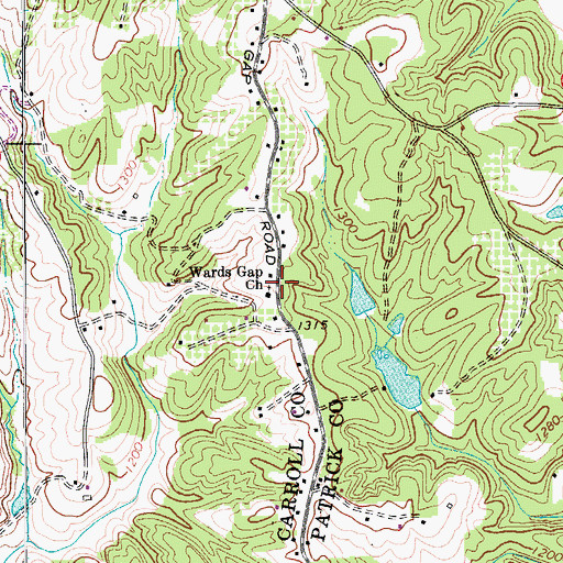 Topographic Map of Wards Gap Church, VA
