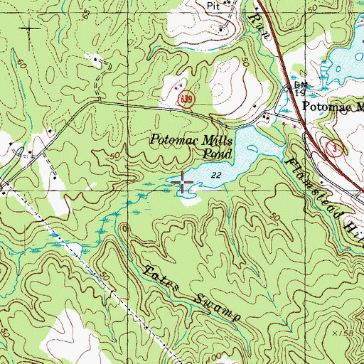 Topographic Map of Ware Branch, VA