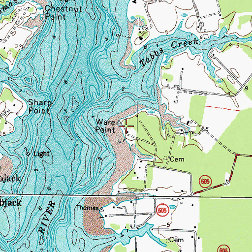 Topographic Map of Ware Point, VA