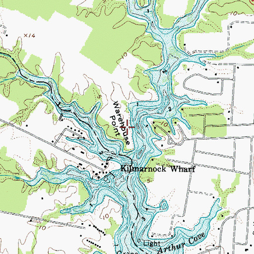 Topographic Map of Warehouse Point, VA