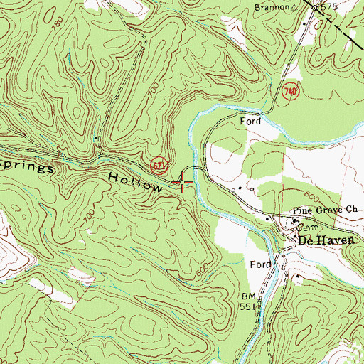 Topographic Map of Warm Springs Hollow, VA