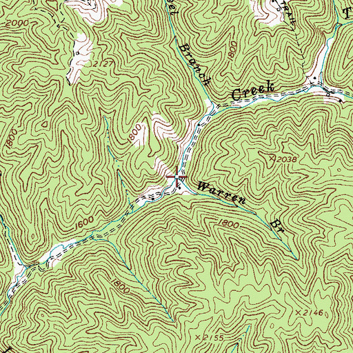Topographic Map of Warren Branch, VA