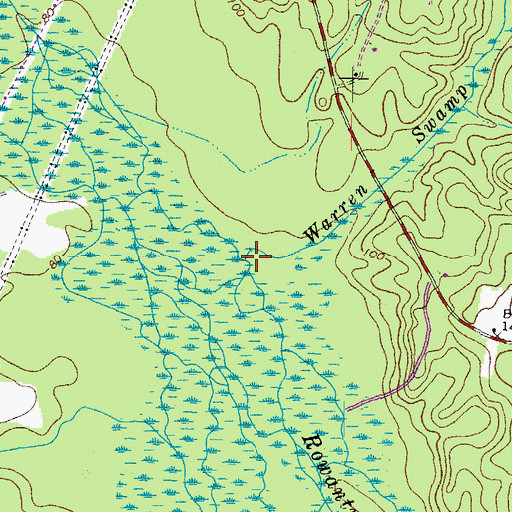 Topographic Map of Warren Swamp, VA