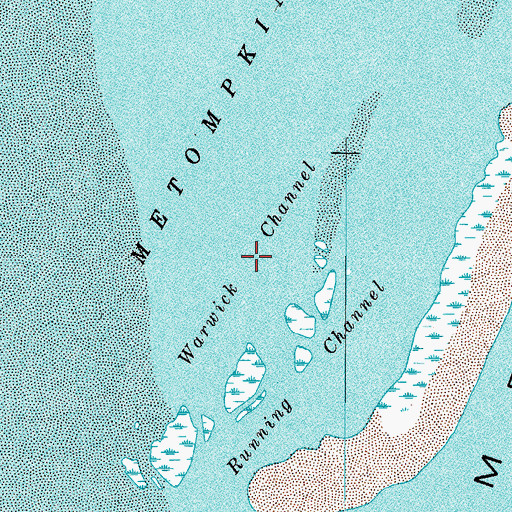Topographic Map of Warwick Channel, VA