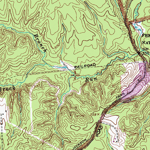 Topographic Map of Wash Branch, VA